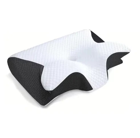 Cervical Support Pillow with ergonomic contour and dual-texture breathable fabric for enhanced neck comfort and alignment
