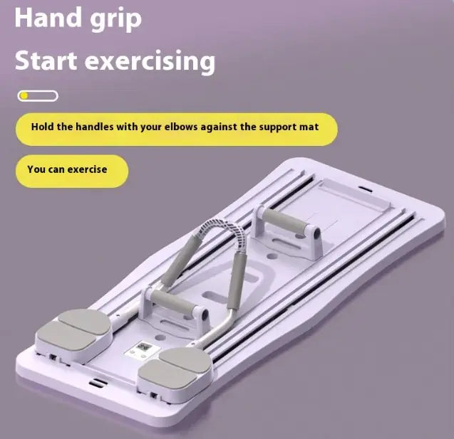 Multifunctional Fitness Tablet in light purple with adjustable hand grips and support mat for resistance training exercises