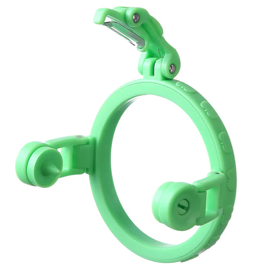 Stainless Steel Fruit Peeler Gadget with green plastic frame and precision blade for peeling apples and pears in kitchen use