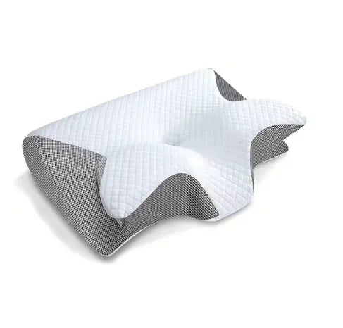 Cervical Support Pillow with ergonomic shape and breathable mesh sides for enhanced neck alignment and comfort during sleep